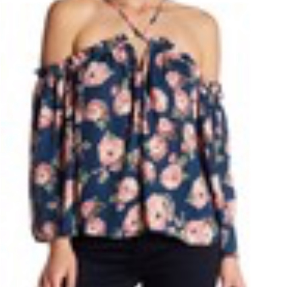Off-the-Shoulder Ruffle Trim Blouse